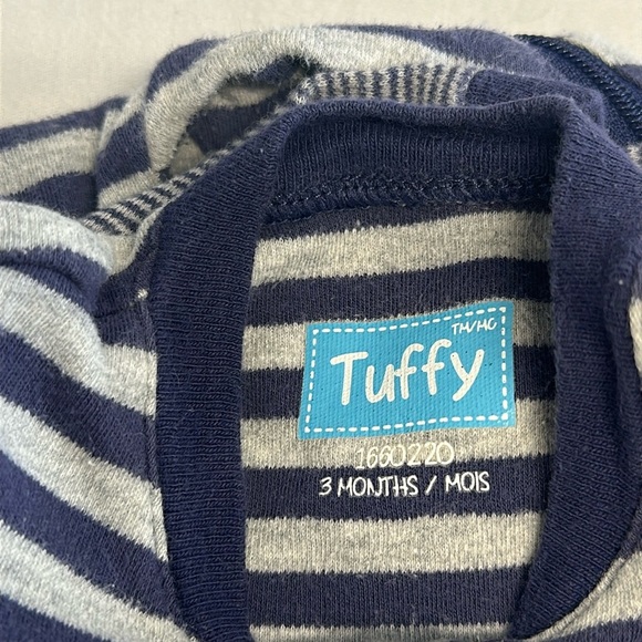 Tuffy Striped Baby Sleeper with “I ❤️you” Patch - Picture 2 of 4